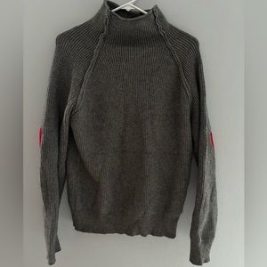 Chicwish Heart and Soul Patched Knit Grey Sweater